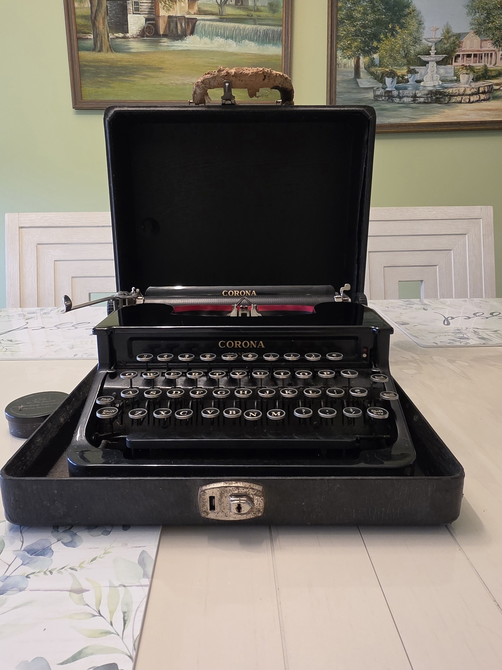1930's Vintage Corona Standard Typewriter with Case
